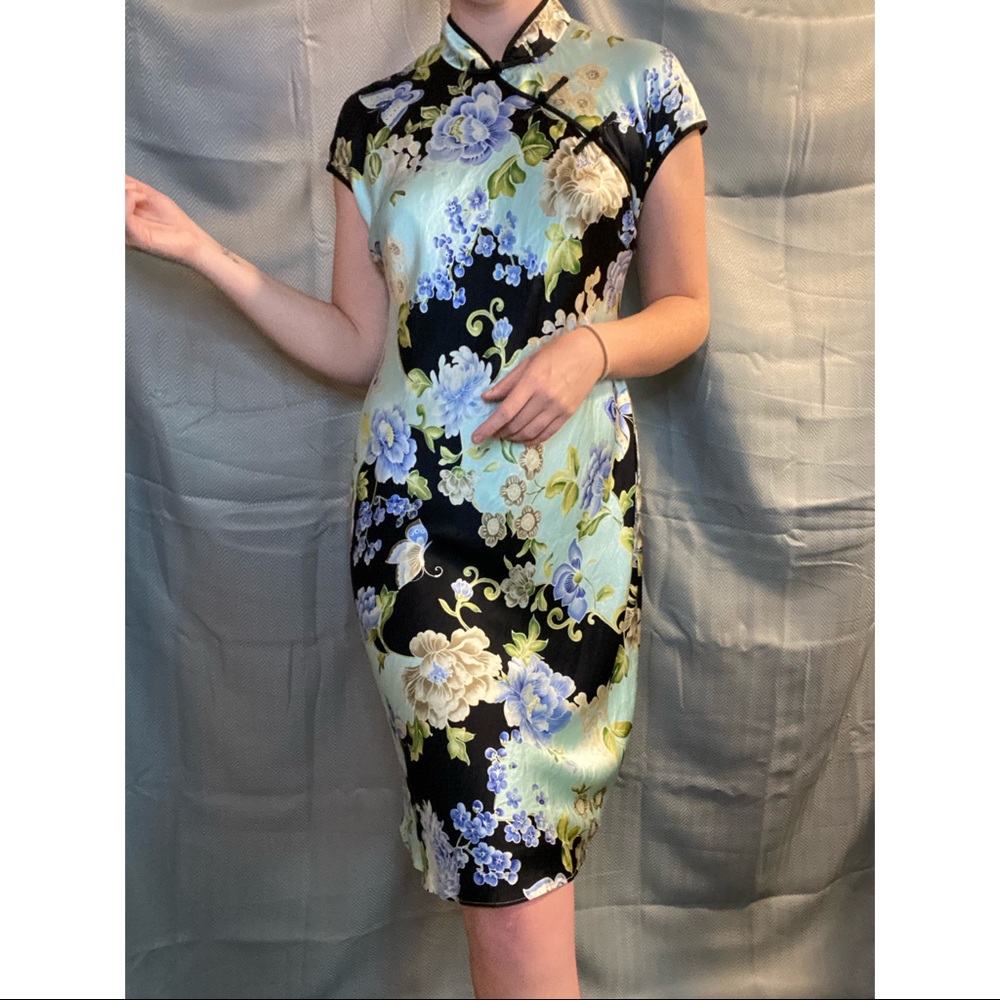 VTG Floral Silk Dress